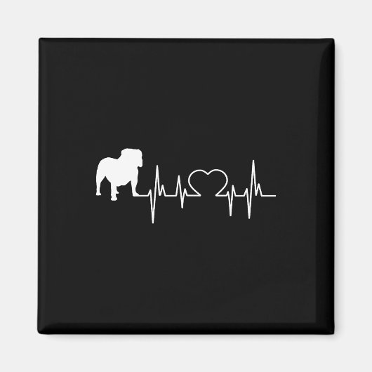 English Bulldog Heartbeat Magnet (Vorne)