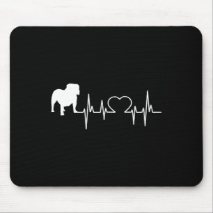 English Bulldog Heartbeat Mousepad