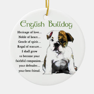 English Bulldog Heritage of Liebe Keramik Ornament