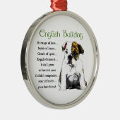 English Bulldog Heritage of Liebe Silbernes Ornament (Rechts)