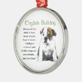 English Bulldog Heritage of Liebe Silbernes Ornament (Links)