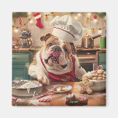 English Bulldog Holiday Baking: Festliche Weihnach Magnet (Vorne)