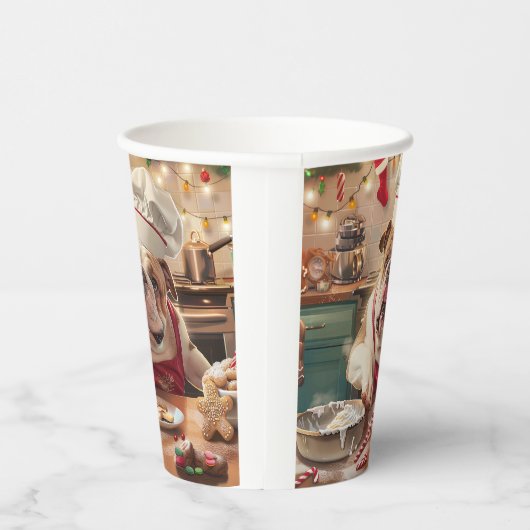 English Bulldog Holiday Baking: Festliche Weihnach Pappbecher (Rechts)