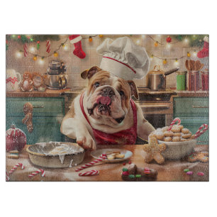 English Bulldog Holiday Baking: Festliche Weihnach Schneidebrett
