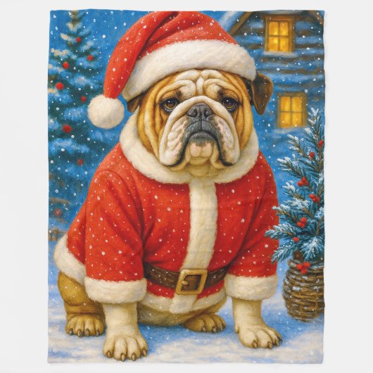English Bulldog Holiday  Fleecedecke (Vorderseite)