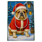 English Bulldog Holiday  Mittlere Geschenktüte (Rückseite)