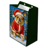 English Bulldog Holiday  Mittlere Geschenktüte (Rückseite Schrägansicht)