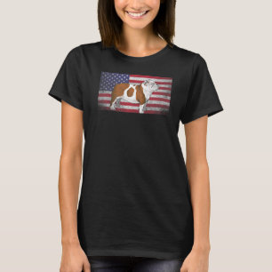 English Bulldog Hund 4. Juli American Flag Amer T-Shirt