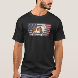 English Bulldog Hund 4. Juli American Flag Amer T-Shirt
