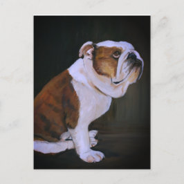English Bulldog Hund Art Postkarte