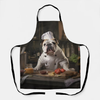 English Bulldog Hund Koch Schürze