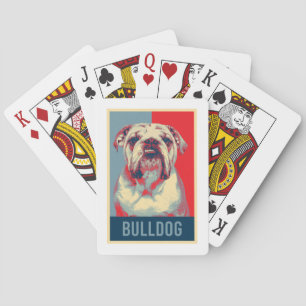 English Bulldog Hund Portrait Pop Art Spielkarten