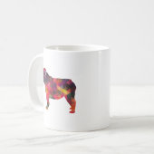 English Bulldog Hund Rasse Geo Silhouette Multi Kaffeetasse (Vorderseite Links)