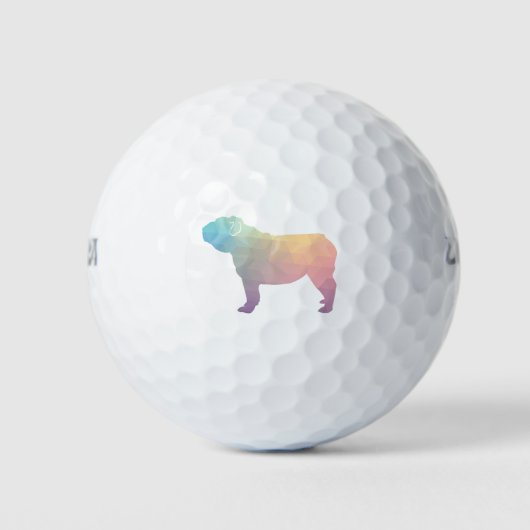 English Bulldog Hund Rasse Geo Silhouette Pastell Golfball (Vorderseite)