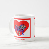 English Bulldog Hund Red Valentine's Day Heart Kaffeetasse (Vorderseite Links)