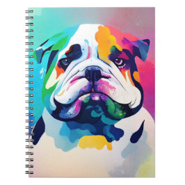 English Bulldog Hund Wild Nature Animal Painting Notizblock