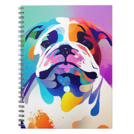 English Bulldog Hund Wild Nature Animal Painting Notizblock