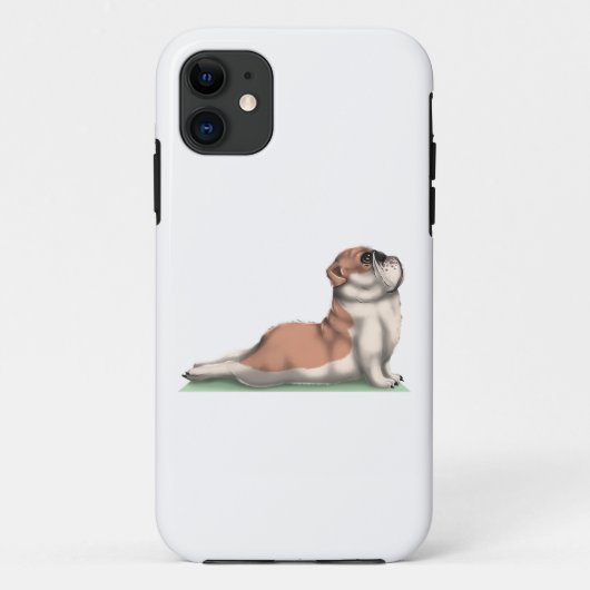 English Bulldog Hund Yoga Case-Mate iPhone Hülle (Rückseite)