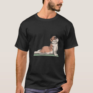 English Bulldog Hund Yoga Pose Meditation Zen Work T-Shirt