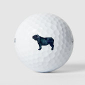 English Bulldog Hunde Breed Watercolor Silhouette Golfball (Vorderseite)