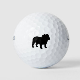 English Bulldog Hunde Silhouette Golfball