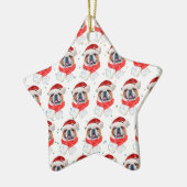 English Bulldog Hunde Zucht Weihnachten Keramik Ornament (Links)