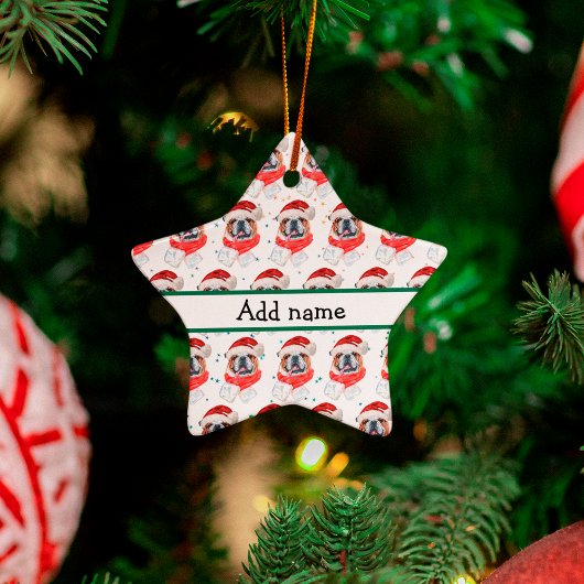 English Bulldog Hunde Zucht Weihnachten Keramik Ornament