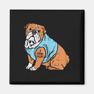 English Bulldog I Liebe Mama Tattoo Dog Lover Besi Magnet