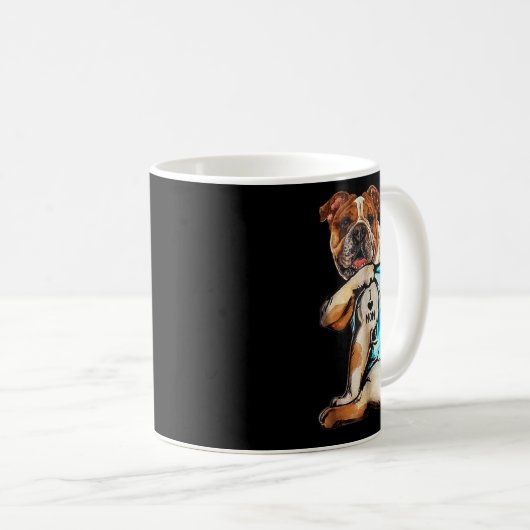 English Bulldog - I Liebe Mama Tattoo Mütter Day G Kaffeetasse (VorderseiteRechts)