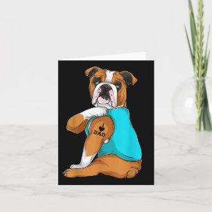 English Bulldog I Liebe Vater Tattoo Apparel, Dog  Karte