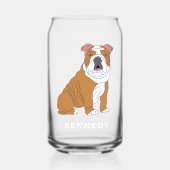 English Bulldog Illustration Personalisiert Dosenglas (Vorderseite)