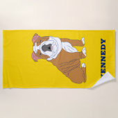 English Bulldog Illustration Personalisiert Strandtuch (Vorderseite)