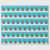 English Bulldog im Schnee mit Weihnachtsgeschenken Geschenkpapier (Flach)