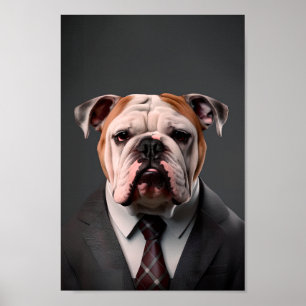 English Bulldog in a Suit My Bulldog Boss Poster
