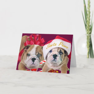 English Bulldog in Christmas Attraktion Cards Feiertagskarte