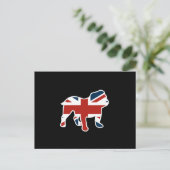 English Bulldog in Union Jack Flag Postkarte (Stehend Vorderseite)