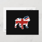 English Bulldog in Union Jack Flag Postkarte (Vorne/Hinten)