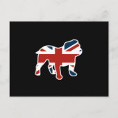 English Bulldog in Union Jack Flag Postkarte (Vorderseite)