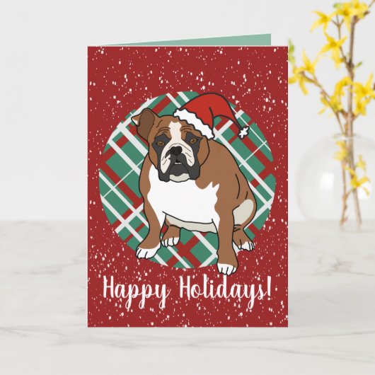 English Bulldog Karte (Gelbe Blume)