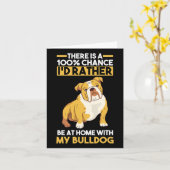 English Bulldog Karte (Gelbe Blume)