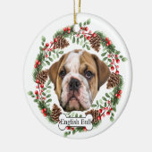 English Bulldog Keramik Ornament (Links)