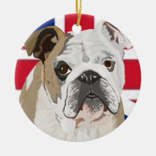 English Bulldog Keramik Ornament