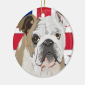 English Bulldog Keramik Ornament (Links)