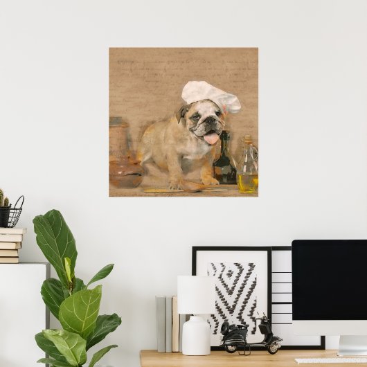 English Bulldog Koch Kitchen Print Poster (Heimbüro)