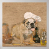 English Bulldog Koch Kitchen Print Poster (Vorne)
