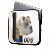 English Bulldog Liebe Laptopschutzhülle (Vorderseite Links)