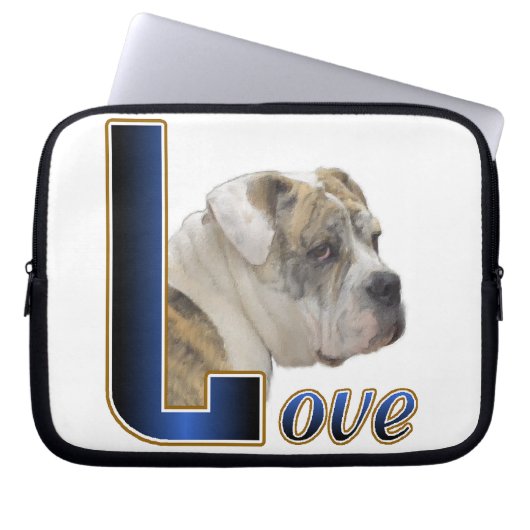 English Bulldog Liebe Laptopschutzhülle (Vorderseite)