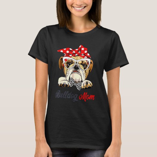 English Bulldog Liebe Niedlich Bully Dog Mama Dame T-Shirt (Vorderseite)