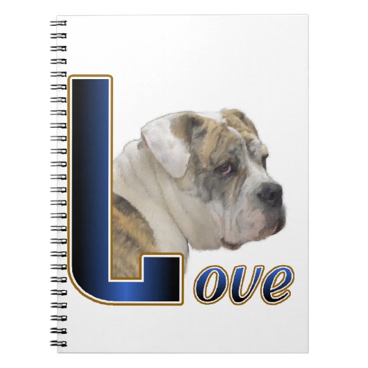 English Bulldog Liebe Notizblock (Vorderseite)