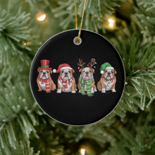 English Bulldog Liebhaber Weihnachten Hundemama Xm Keramik Ornament